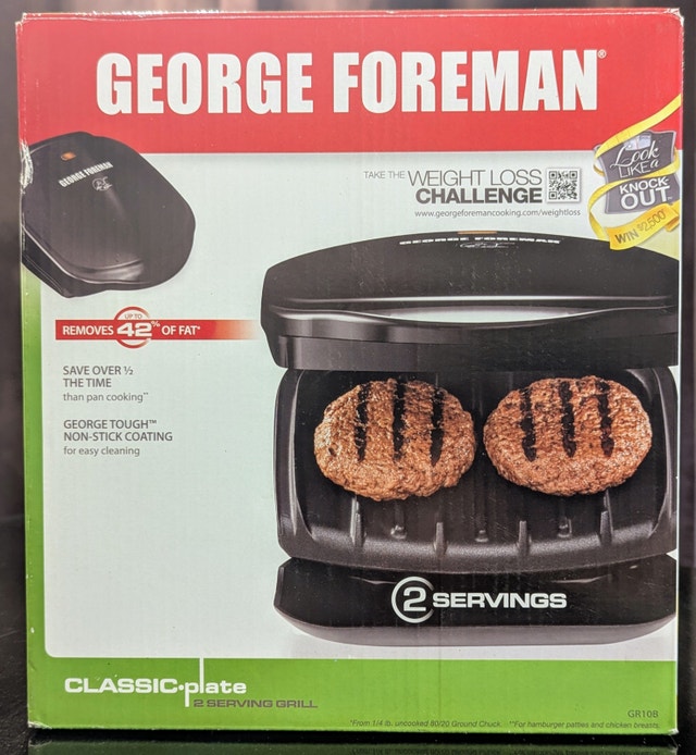 BRAND NEW George Foreman 2-Serving Grill