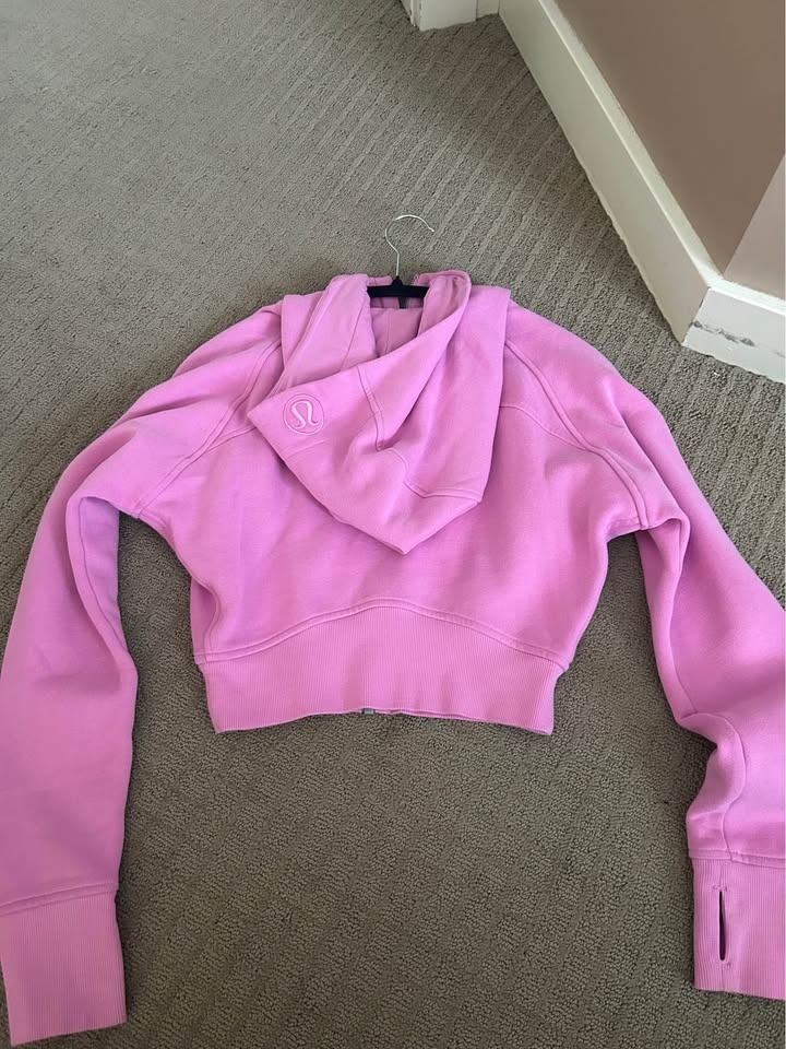 Lululemon Scuba Full Zip Cropped Hoodie Meadowsweet Pink - photo 2