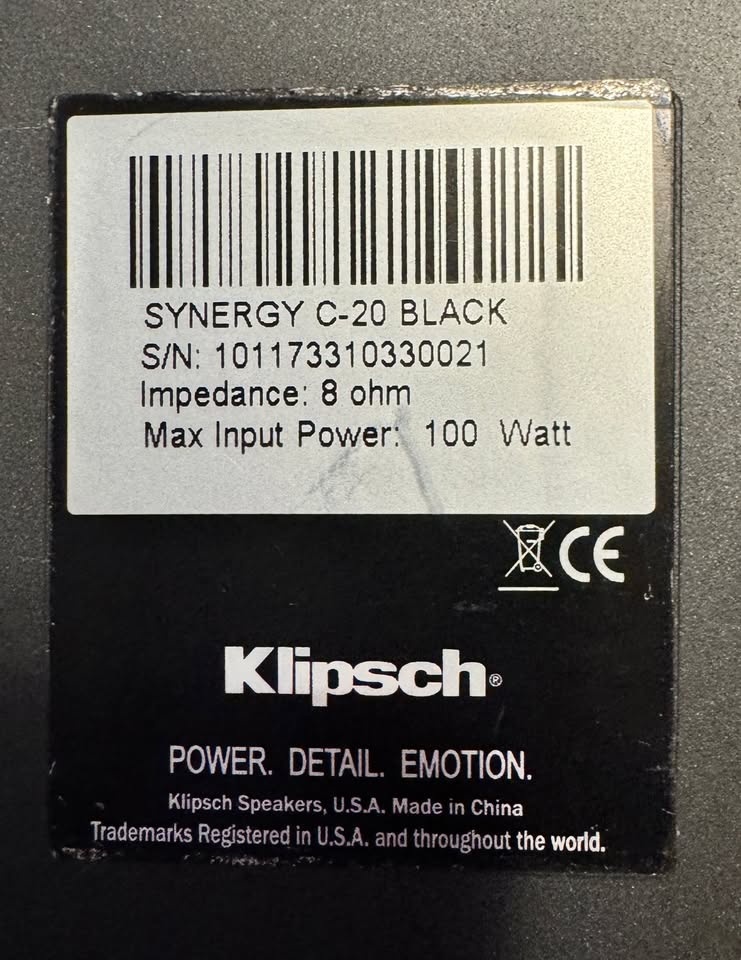 Klipsch Synergy C-20 Center Channel Speaker - photo 4