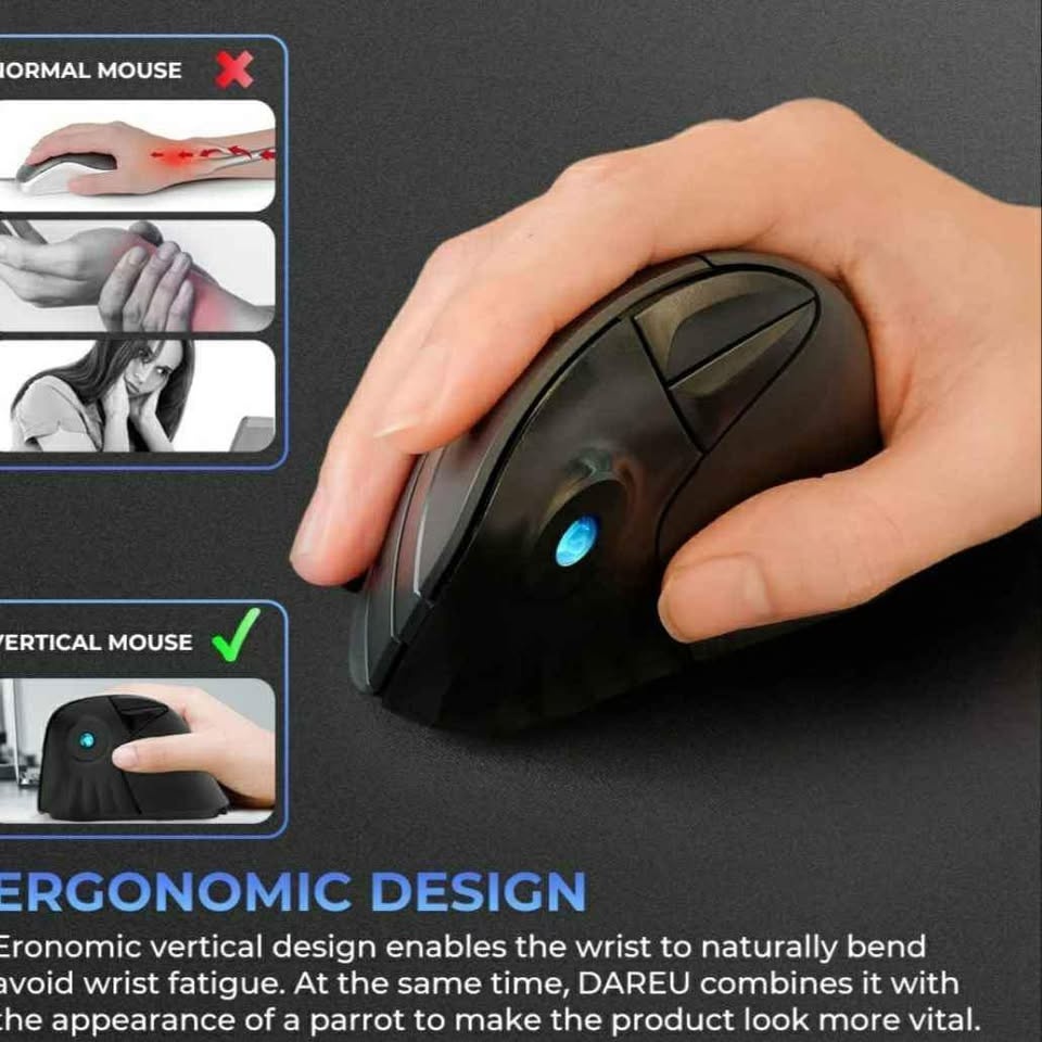 NEW Vertical Ergonomic Mouse - DAREU USB Wired RGB - photo 2