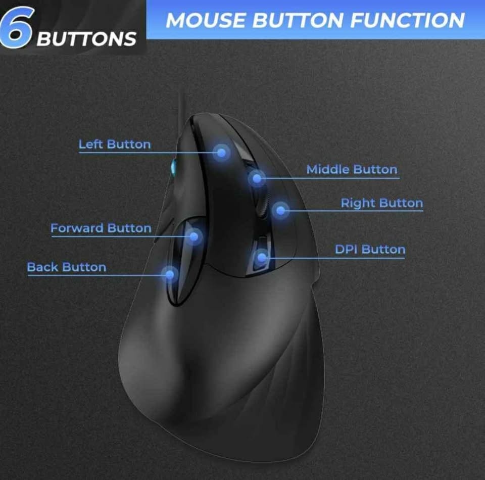 NEW Vertical Ergonomic Mouse - DAREU USB Wired RGB - photo 5