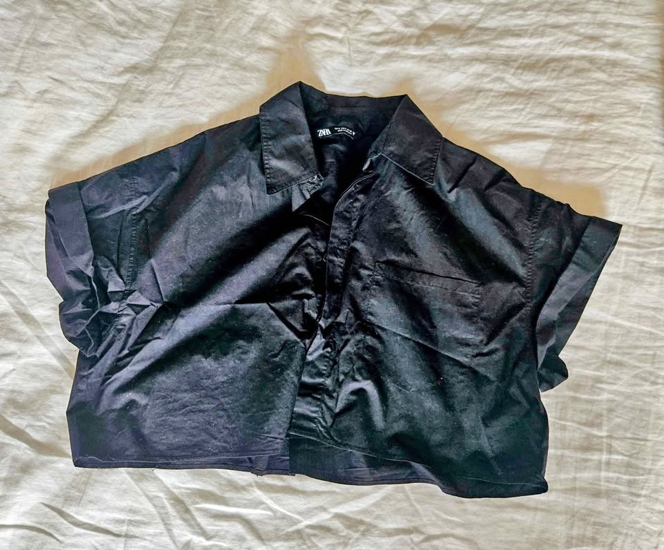 Zara Cotton Crop Top Button Down