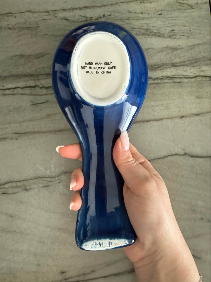 Blue & White Ceramic Spoon Rest (Like New) - photo 3