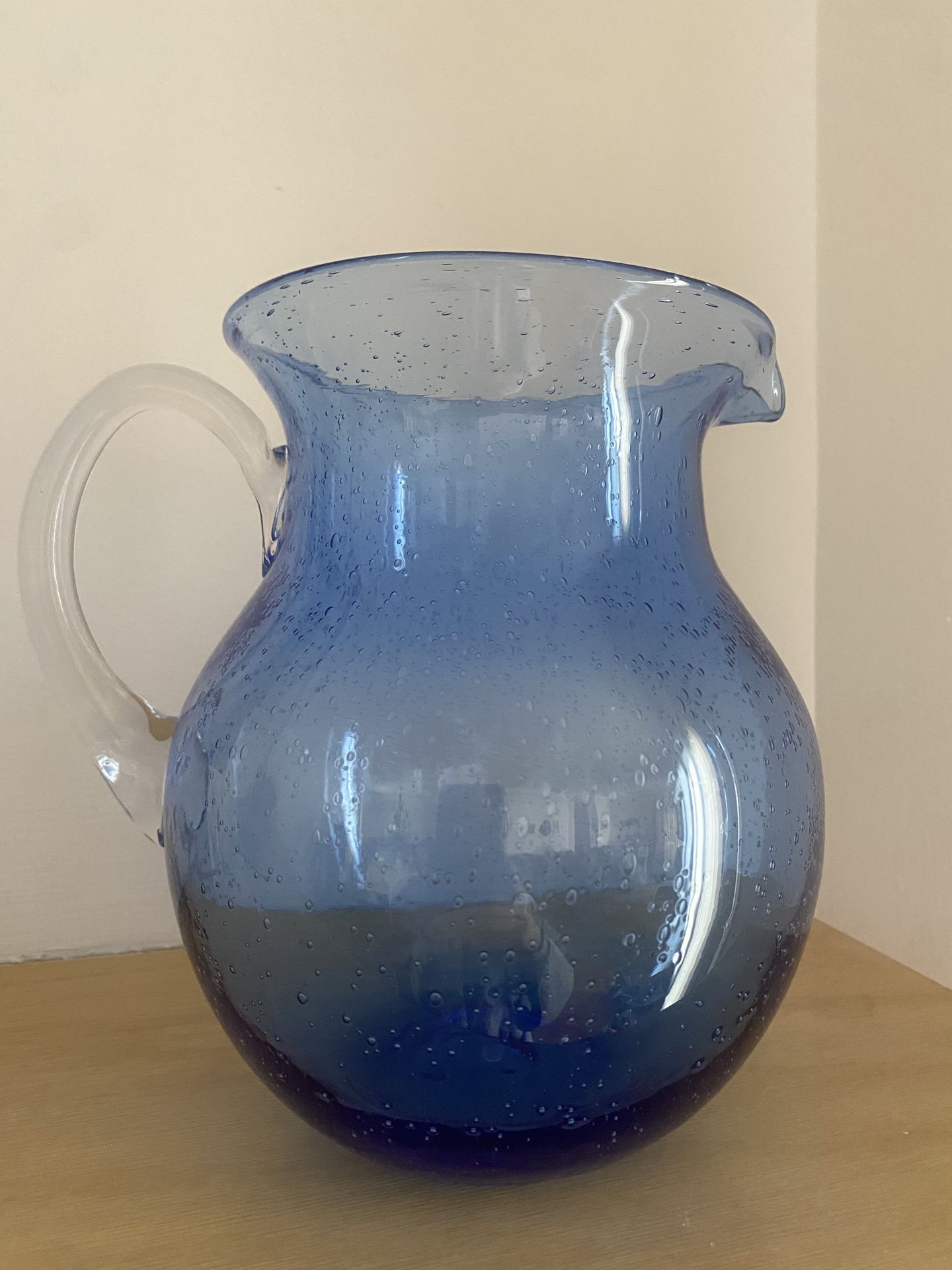 Hand Blown Glass Cobalt Pitcher