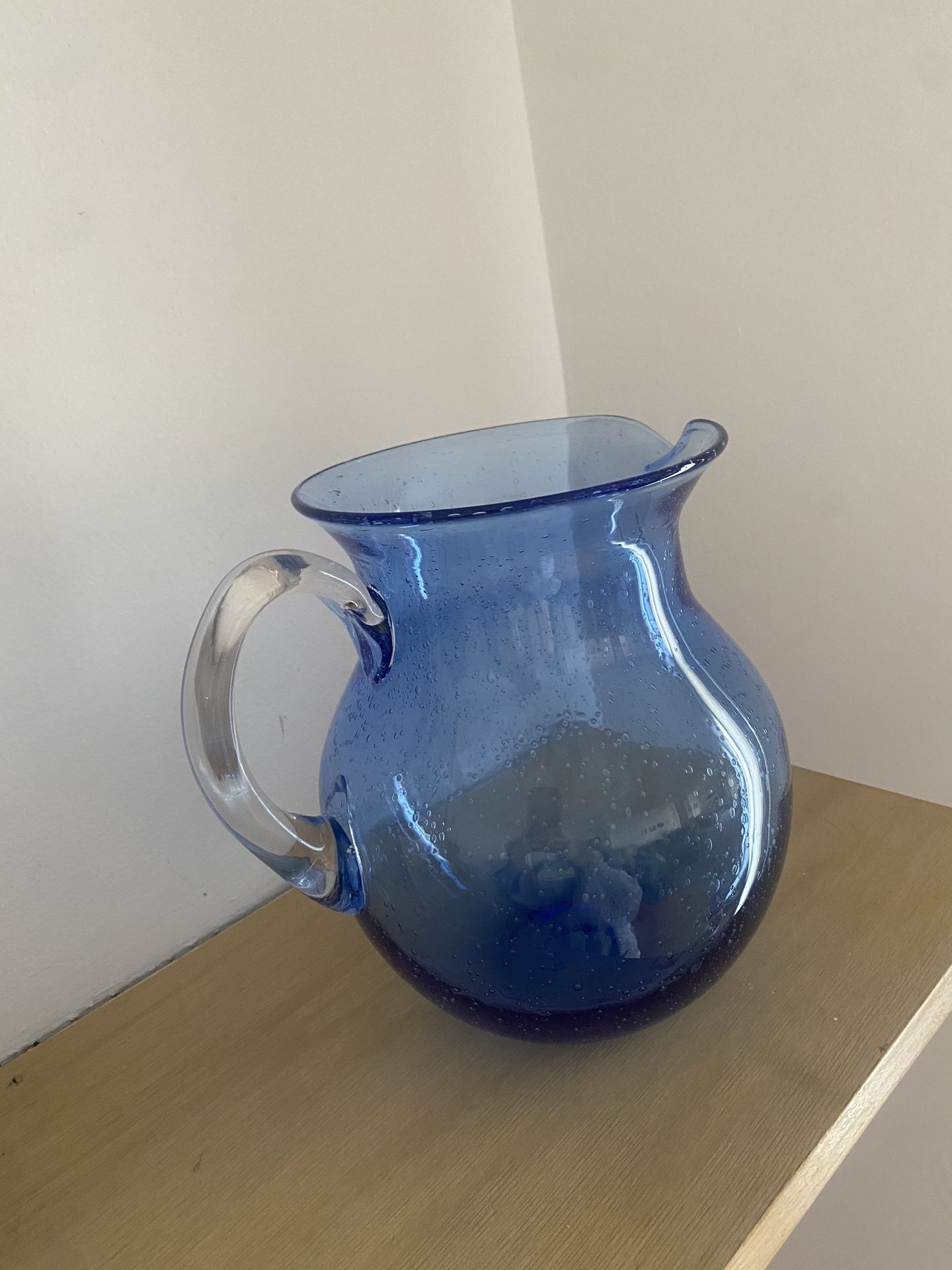 Hand Blown Glass Cobalt Pitcher - photo 3