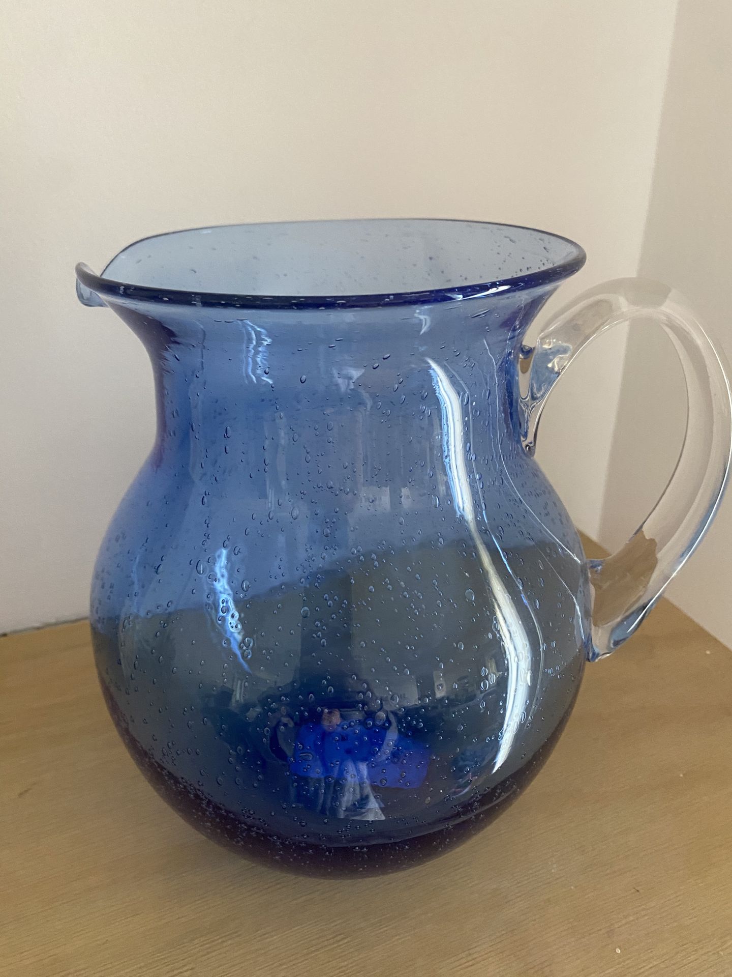 Hand Blown Glass Cobalt Pitcher - photo 4