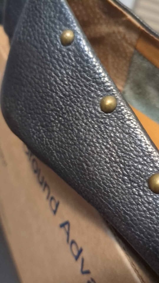 Kork-Ease Steel-blue studded flats, size 11 - photo 2