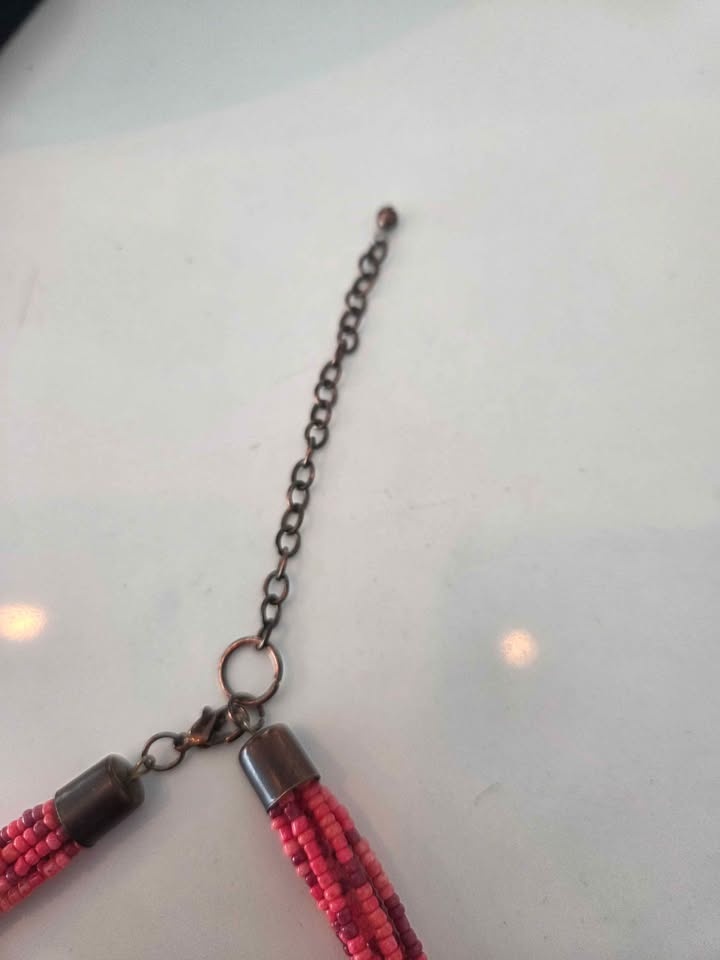 Coral Multi-Strand Statement Boho Tribal Necklace - photo 5