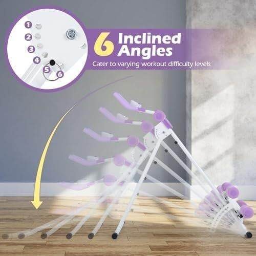 Adjustable Ab Workout Machine w/ LCD Display Purple White - photo 2