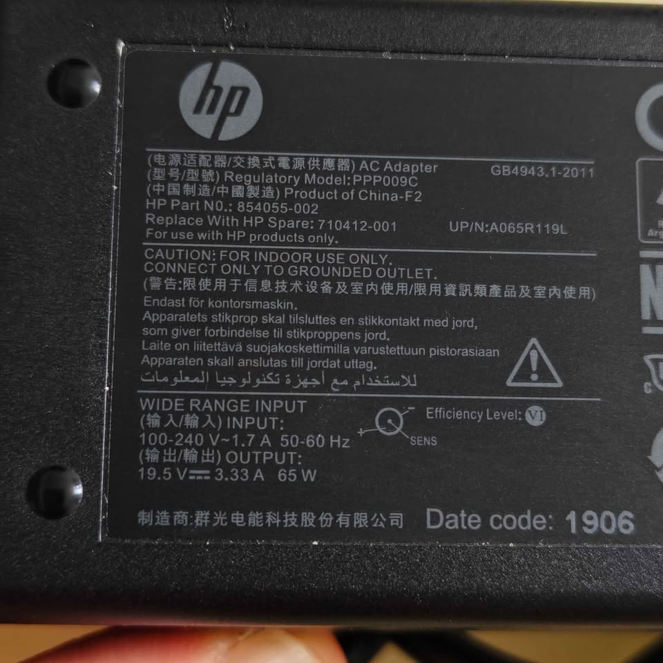 HP 65W Laptop Charger AC Power Adapter PPP009C - photo 2