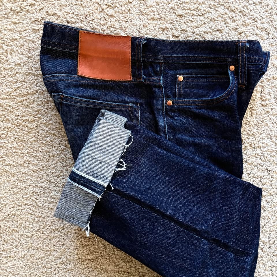 Unbranded UB101 Selvedge Jeans 30x29 Skinny Raw Hem Indigo Butto