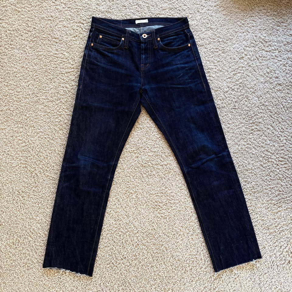 Unbranded UB101 Selvedge Jeans 30x29 Skinny Raw Hem Indigo Butto - photo 2