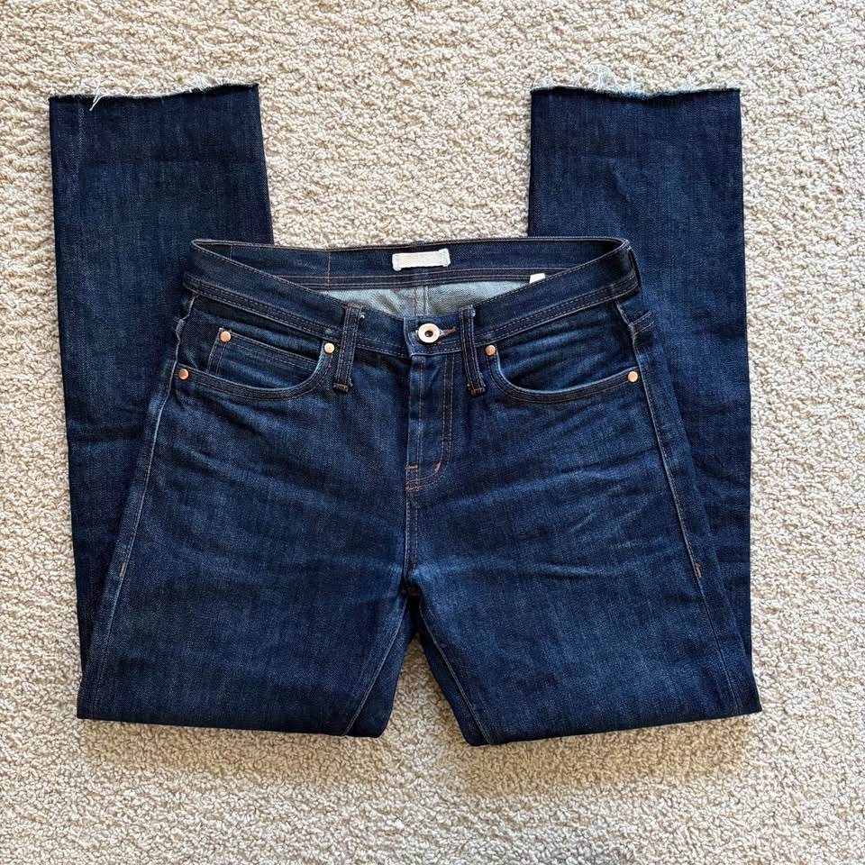 Unbranded UB101 Selvedge Jeans 30x29 Skinny Raw Hem Indigo Butto - photo 3