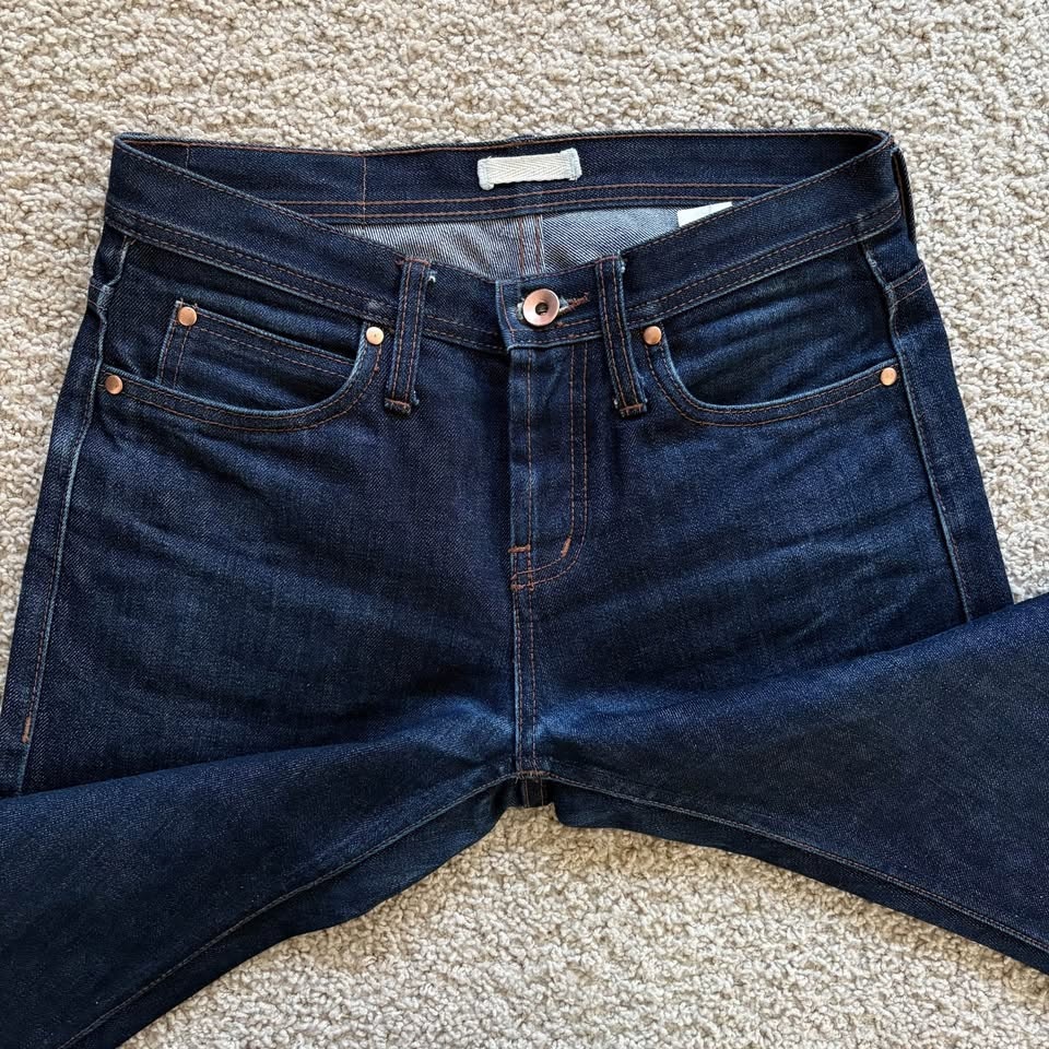 Unbranded UB101 Selvedge Jeans 30x29 Skinny Raw Hem Indigo Butto - photo 4