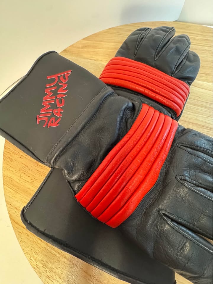 Men's Medium Leather Motorcycle Gloves - Jimmy Racing - photo 2