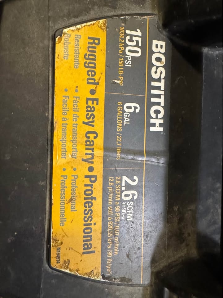 BOSTITCH 6gal air compressor-used - photo 3