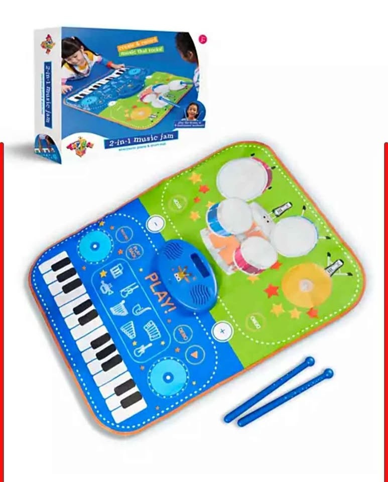2-in-1 Music Jam Electronic Piano & Drum Mat
