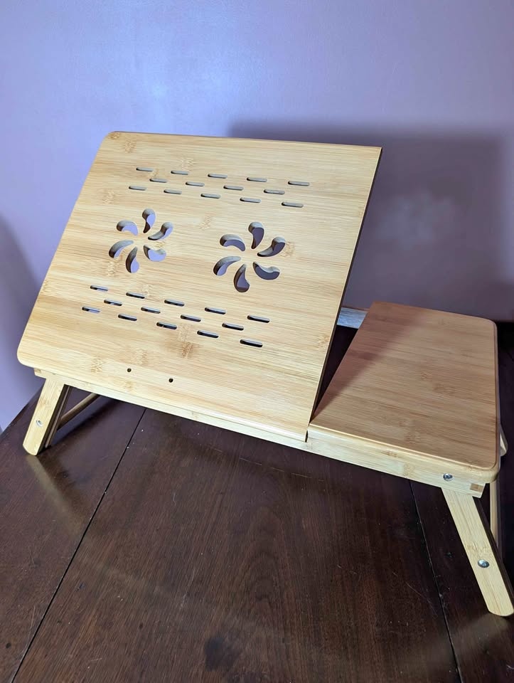 Bamboo Laptop Bed Stand with Drawer