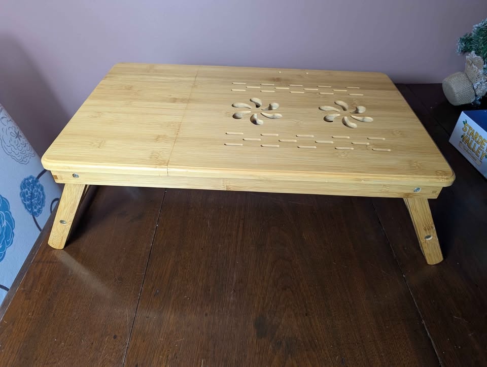 Bamboo Laptop Bed Stand with Drawer - photo 3