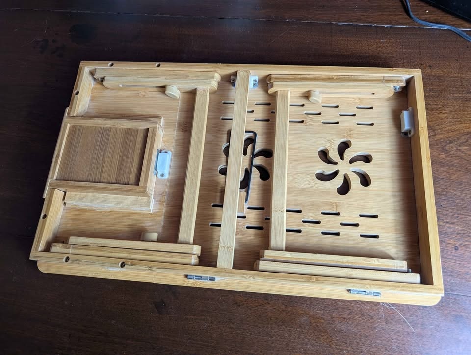 Bamboo Laptop Bed Stand with Drawer - photo 4