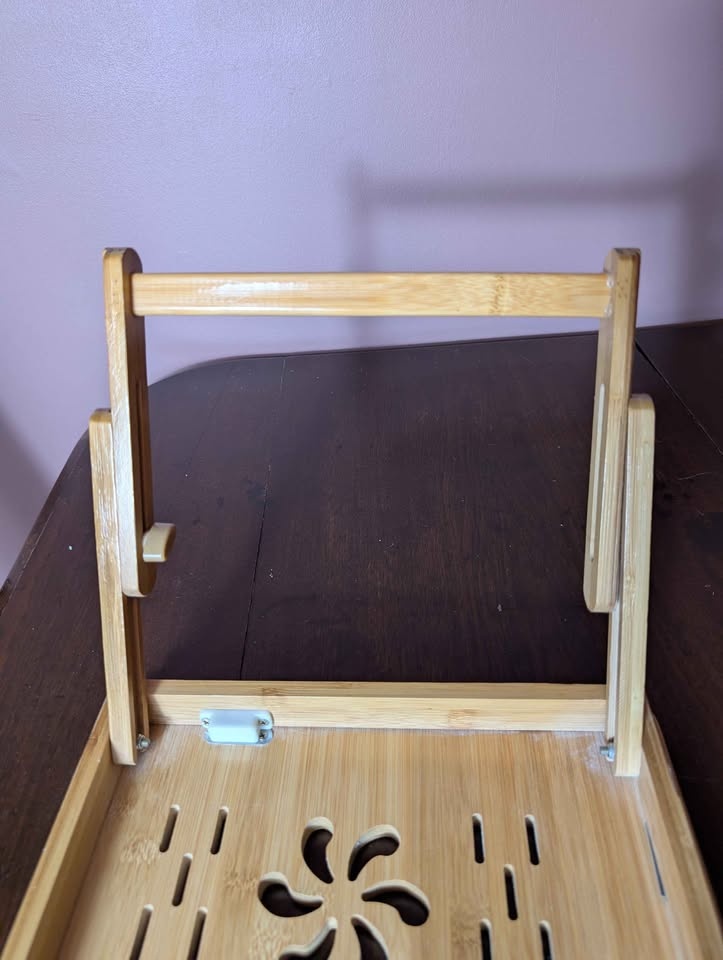 Bamboo Laptop Bed Stand with Drawer - photo 5
