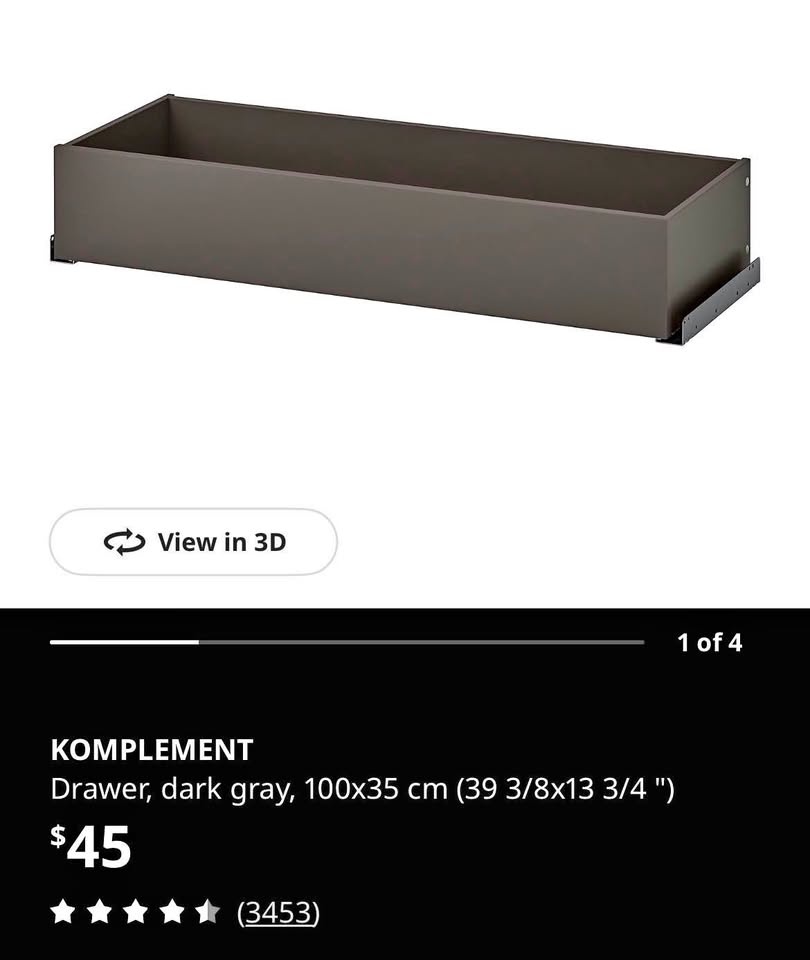 Ikea Pax Drawer for 100x35 Units