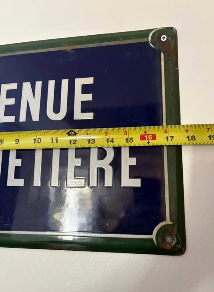 Authentic French Parisian street sign, 1940’s enameled metal. 🇫🇷 - photo 3