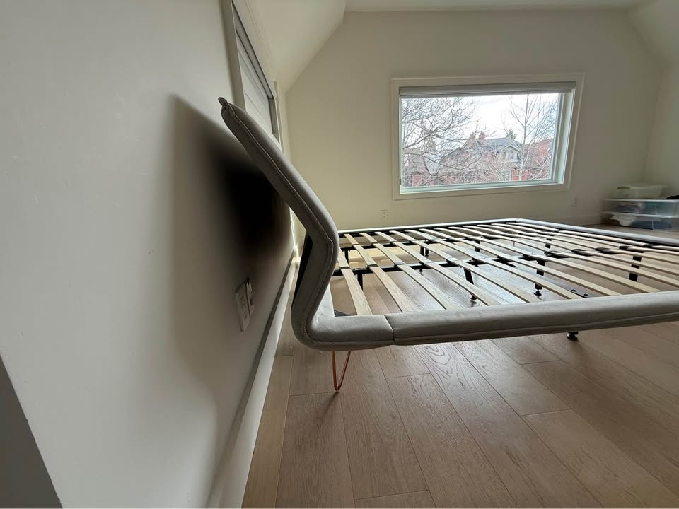 Modern Grey Upholstered King Size Bed Frame - photo 4