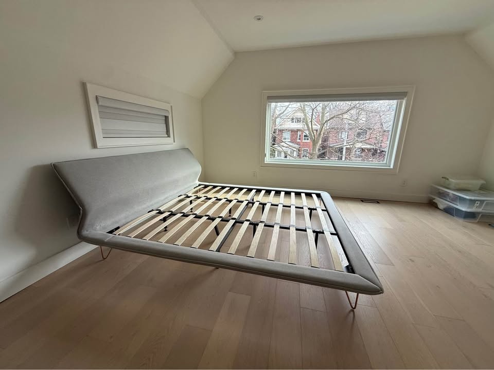 Modern Grey Upholstered King Size Bed Frame - photo 5