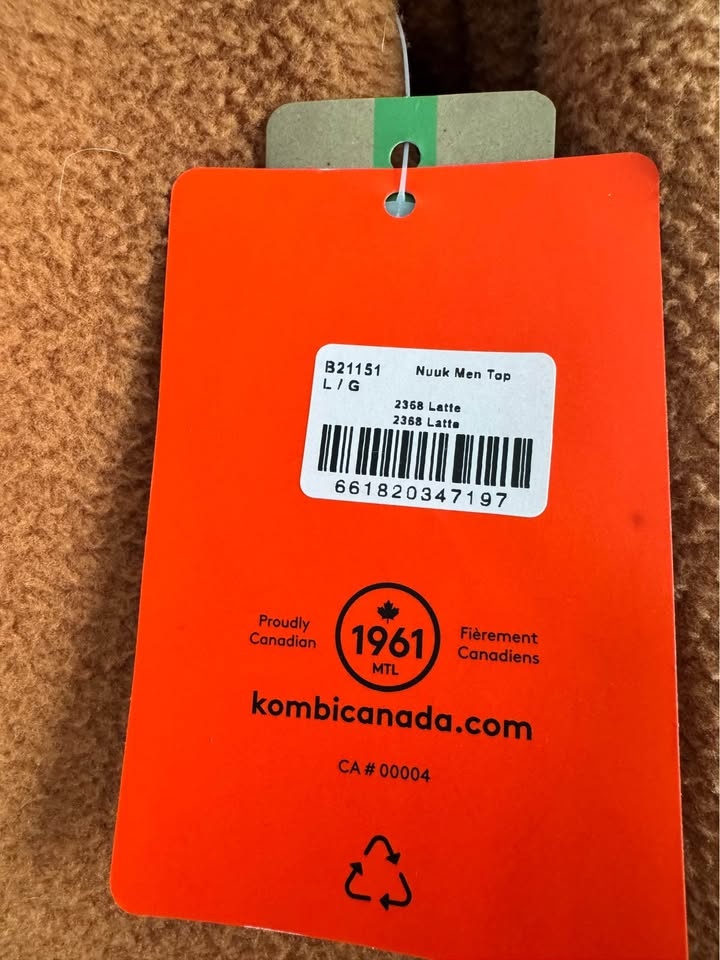 NEW KOMBI Men’s Nuuk Top – Size L – Chamois/Latte 🍁🔥 - photo 3