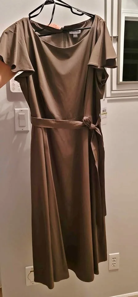 NEW Calvin Klein Olive Women's Dress Size 14 thumbnail