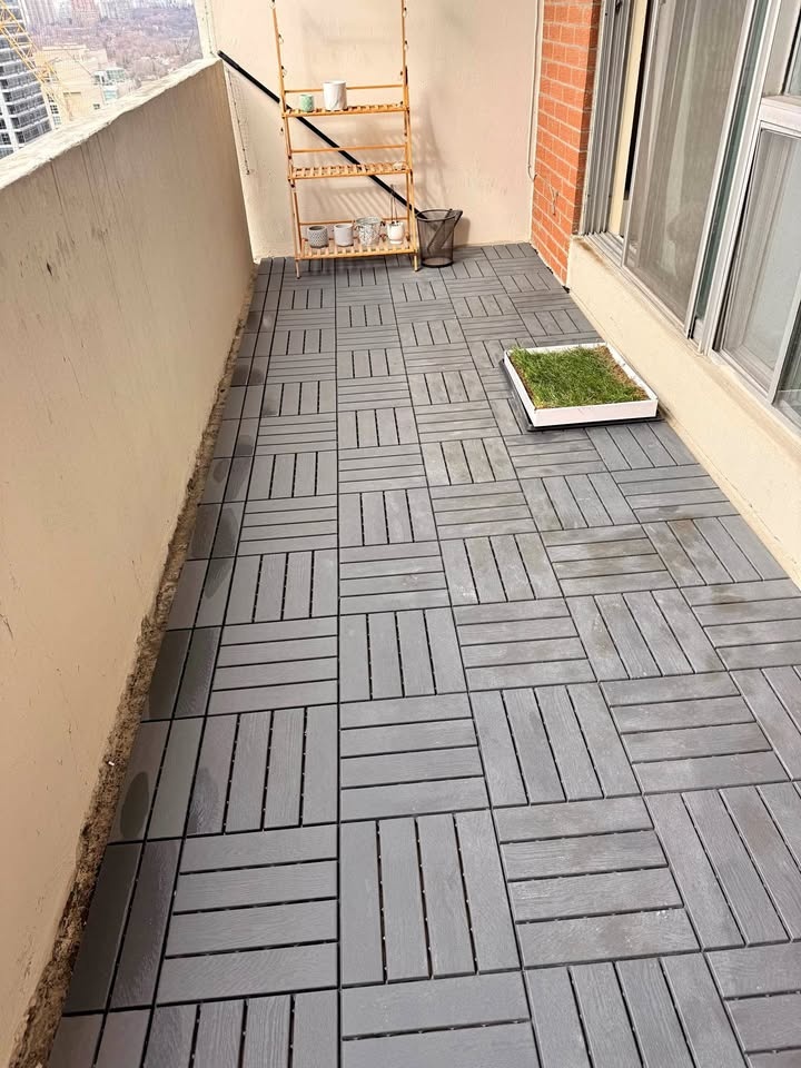 Dark Gray IKEA Deck Tiles - 42 full tiles + 18 half tiles