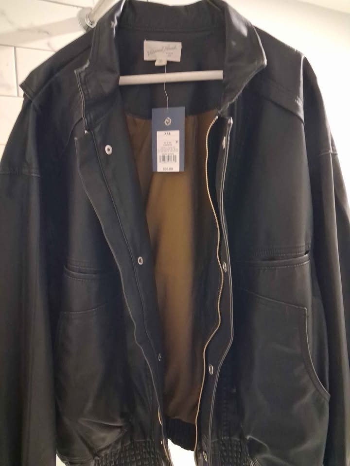 Universal Thread Black Faux Leather Bomber Jacket XXL - photo 3
