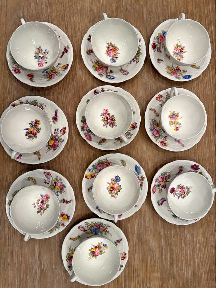Vintage Coalport Bone China Tea Cup & Saucer Set – 10 Sets