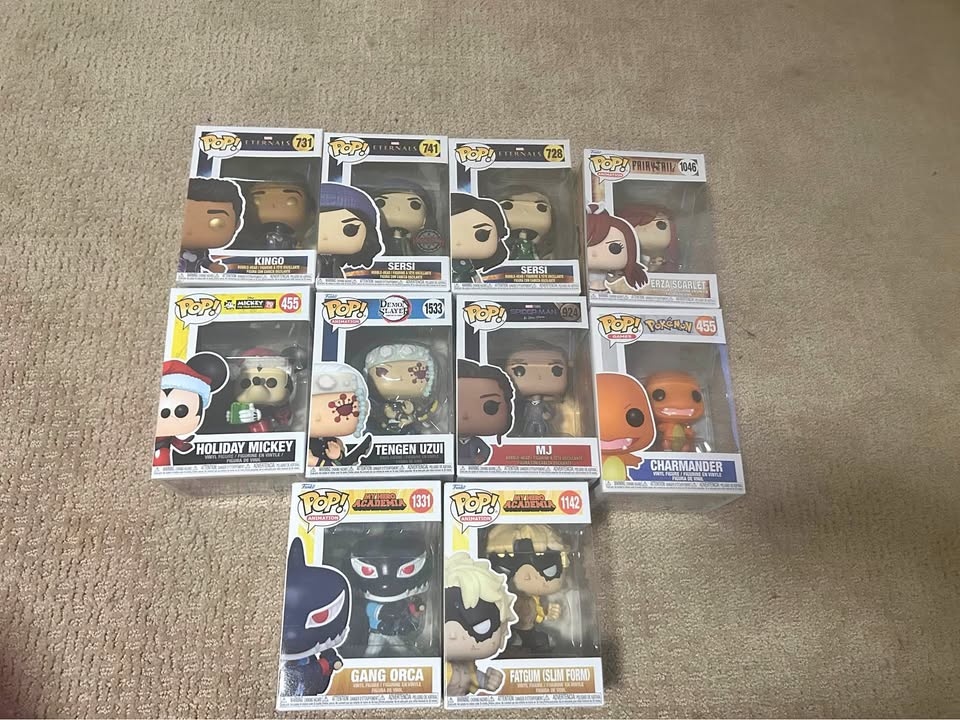 Funko Pops - Charmander, Erza, Fat Gum, Gang Orca, Tengen, MJ, M