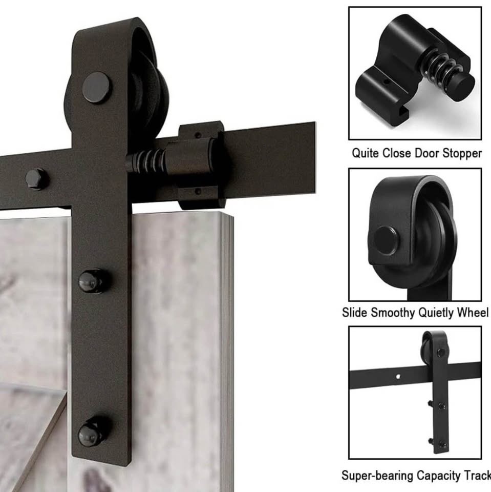 Barn Door Hardware Kit Door Fitting 6.6FT/ 2M - photo 5