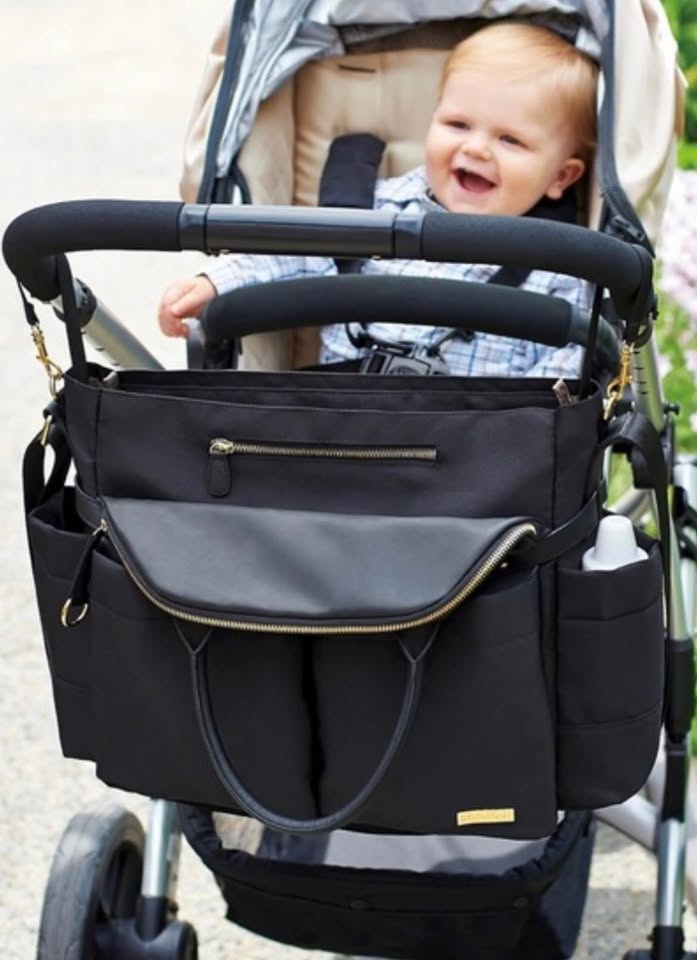 Skip Hop Chelsea 2in1 Diaper Tote Bag - Black - photo 2