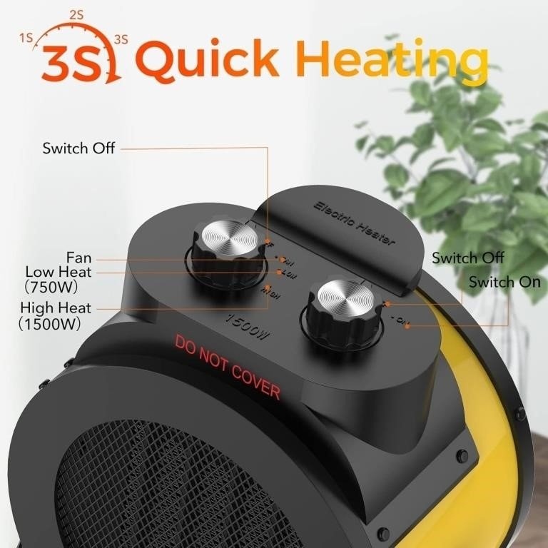 1500W PTC Electric Heater - New - photo 2