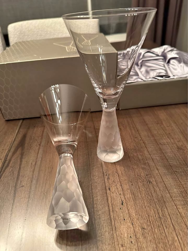 Artland Martini Glasses Set of 2 with Frosted Bases