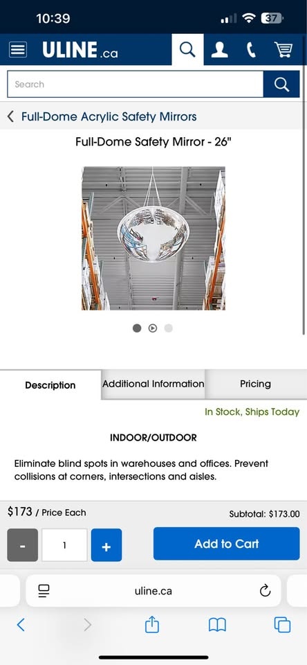ULINE 26" Full-Dome Safety Mirror - photo 4