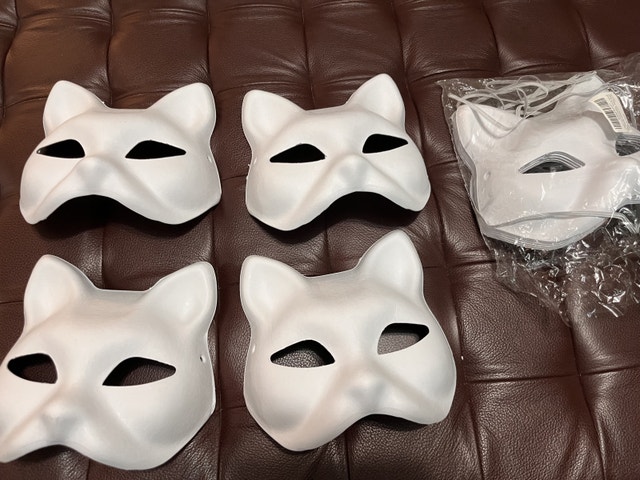6 for $10 — Blank Cat Face Mask for Painting Drawing Art Costume