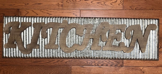 NEW — 35” Metal and Wood “Kitchen” Sign