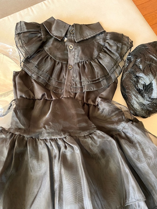 Brand NEW Wednesday Addams Dress Wig Hand Accessories Size 4/5 - photo 2