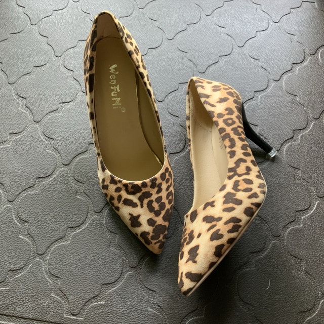 WenFuni Size 7 Leopard Print Pump Heels - photo 5