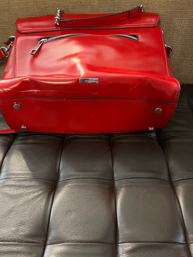 Aldo Red Satchel Handbag Crossbody — 12” Handbag - photo 3