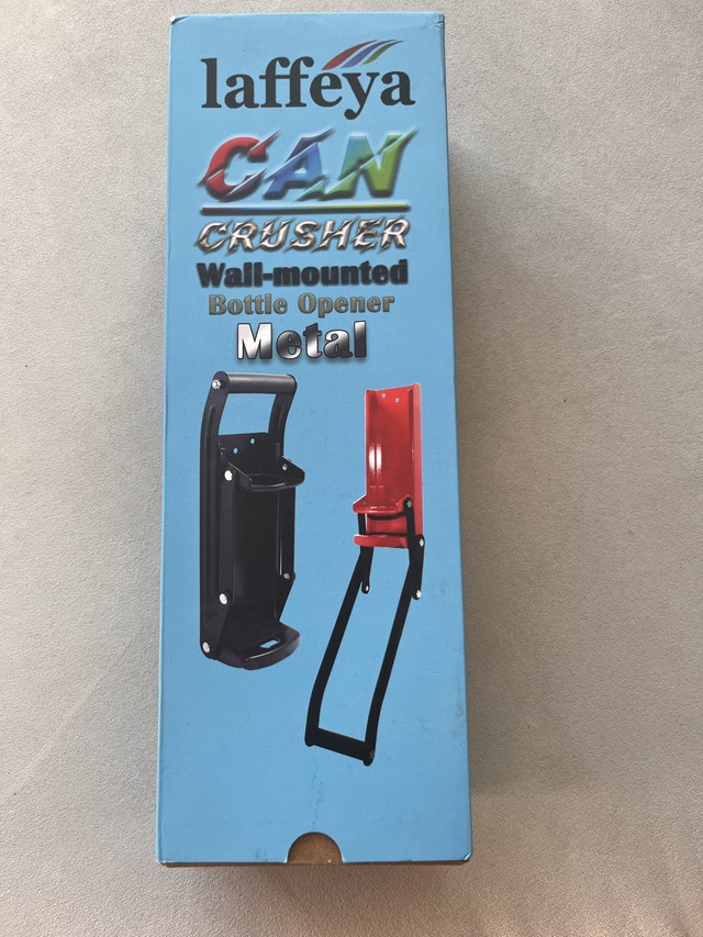 NEW Laffeya Metal Wall Mounted Can Crusher with Bottle Opener
