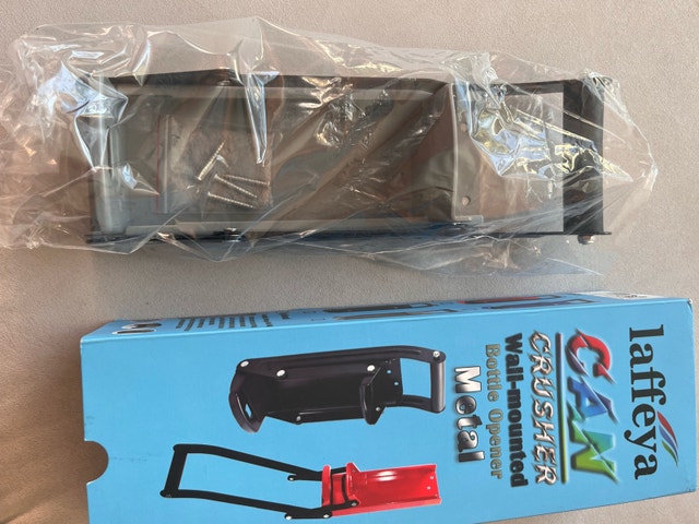NEW Laffeya Metal Wall Mounted Can Crusher with Bottle Opener - photo 2