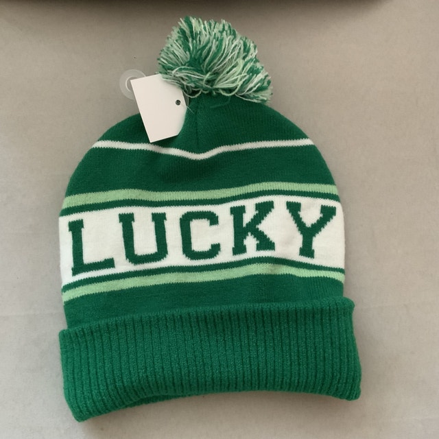 Brand NEW Lucky Striped Green Beanie Hat - photo 3
