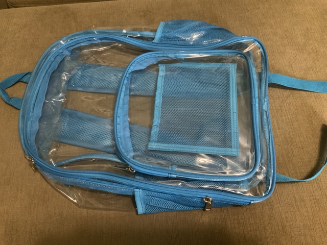 Brand NEW Clear Blue Backpack