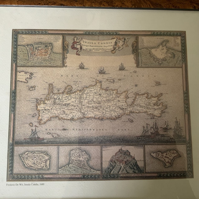 Framed Map of Insula Candida (Crete, 1680) - photo 2